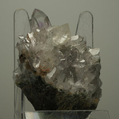 Harlekin Starburst Quarz, Amethyst, Calcit auf Matrix Streep Mine, Namibia 85*64*36mm #14497