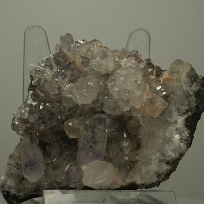 XL Harlekin Starburst Amethyst, Calcit, Prehnit auf Matrix Streep Mine Namibia 108*77*44mm #14498