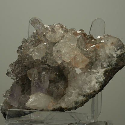 XL Harlekin Starburst Amethyst, Calcit, Prehnit auf Matrix Streep Mine Namibia 108*77*44mm #14498