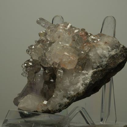 XL Harlekin Starburst Amethyst, Calcit, Prehnit auf Matrix Streep Mine Namibia 108*77*44mm #14498
