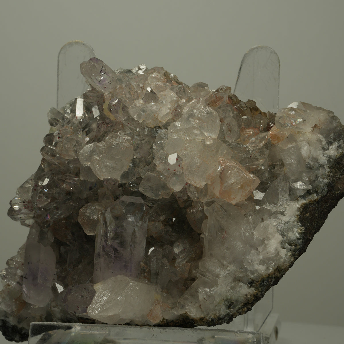 XL Harlekin Starburst Amethyst, Calcit, Prehnit auf Matrix Streep Mine Namibia 108*77*44mm #14498