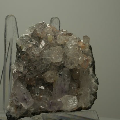 XL Harlekin Starburst Amethyst, Calcit, Prehnit auf Matrix Streep Mine Namibia 108*77*44mm #14498