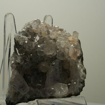 XL Harlekin Starburst Amethyst, Calcit, Prehnit auf Matrix Streep Mine Namibia 108*77*44mm #14498