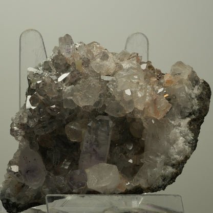 XL Harlekin Starburst Amethyst, Calcit, Prehnit auf Matrix Streep Mine Namibia 108*77*44mm #14498