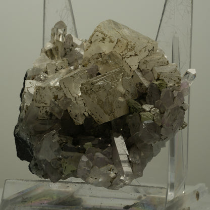 Starburst Amethyst, Calcit, Prehnit, Epidot auf Matrix Streep Mine Namibia 70*68*29mm #14501