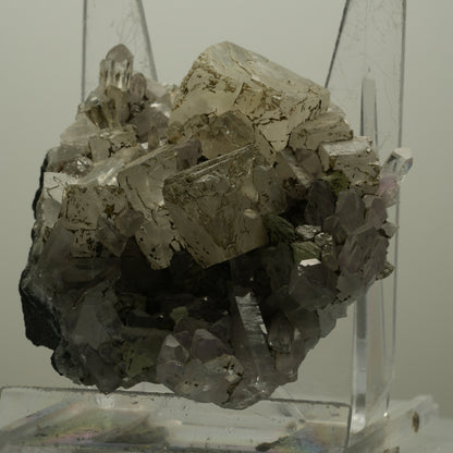 Starburst Amethyst, Calcit, Prehnit, Epidot auf Matrix Streep Mine Namibia 70*68*29mm #14501