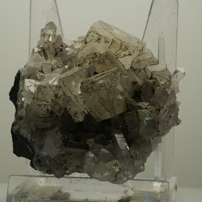 Starburst Amethyst, Calcit, Prehnit, Epidot auf Matrix Streep Mine Namibia 70*68*29mm #14501
