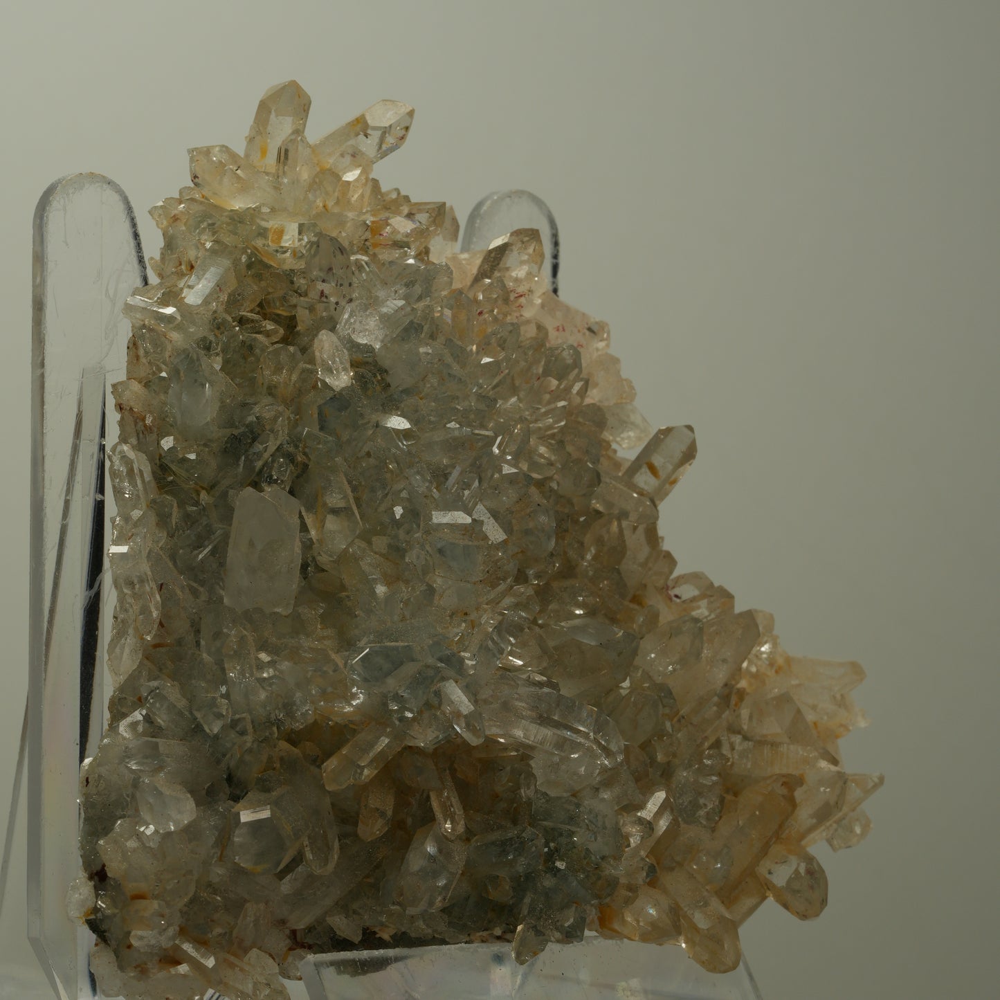 XL Harlekin Starburst Quarz mit Analcim, Stilbit auf Matrix Streep Mine Namibia 95*93*25mm #14503