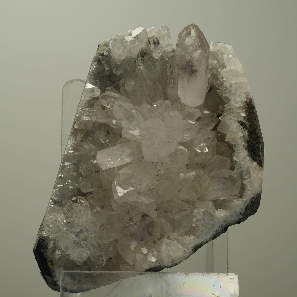 XL Starburst Phantom Amethyst, Calcit, Hämatit auf Matrix Streep Mine Namibia 96*72*41mm #14505
