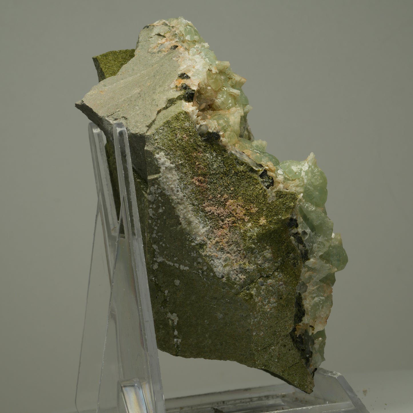 XL Quarz, Prehnit, Epidot auf Matrix Streep Mine, Goboboseb, Namibia 101*68*56mm #14510