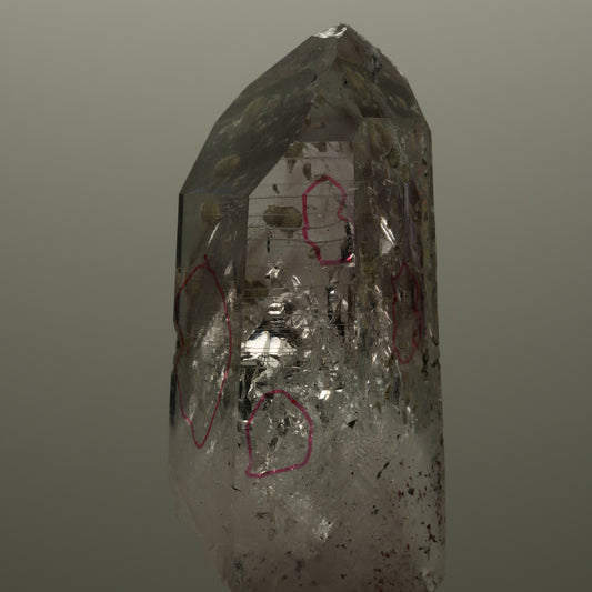 Enhydro Lemurian Harlekin Phantom Amethyst Prehnit Epidot, 4x Blase Streep Mine Namibia 68*27*25mm #14513