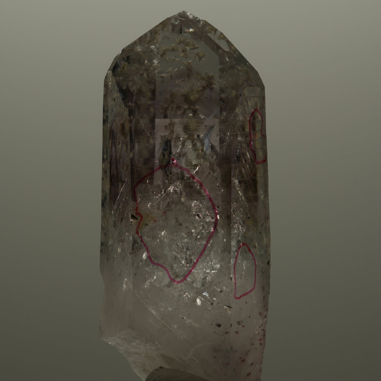 Enhydro Lemurian Harlekin Phantom Amethyst Prehnit Epidot, 4x Blase Streep Mine Namibia 68*27*25mm #14513