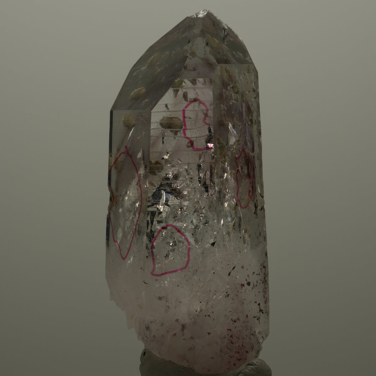 Enhydro Lemurian Harlekin Phantom Amethyst Prehnit Epidot, 4x Blase Streep Mine Namibia 68*27*25mm #14513