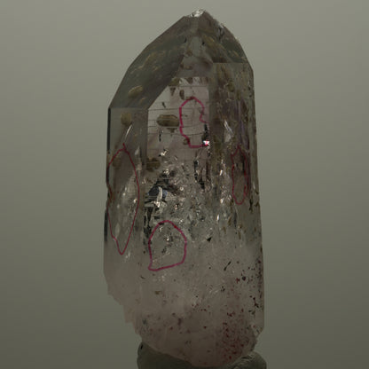 Enhydro Lemurian Harlekin Phantom Amethyst Prehnit Epidot, 4x Blase Streep Mine Namibia 68*27*25mm #14513