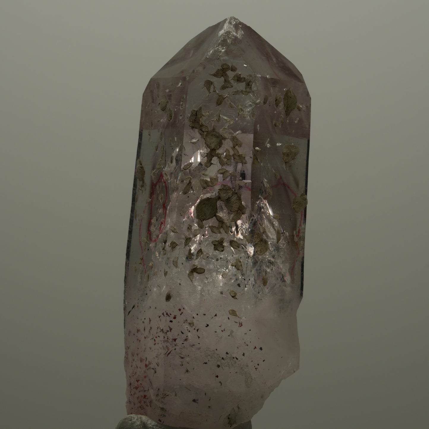 Enhydro Lemurian Harlekin Phantom Amethyst Prehnit Epidot, 4x Blase Streep Mine Namibia 68*27*25mm #14513