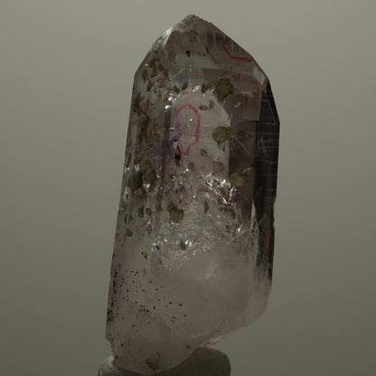 Enhydro Lemurian Harlekin Phantom Amethyst Prehnit Epidot, 4x Blase Streep Mine Namibia 68*27*25mm #14513