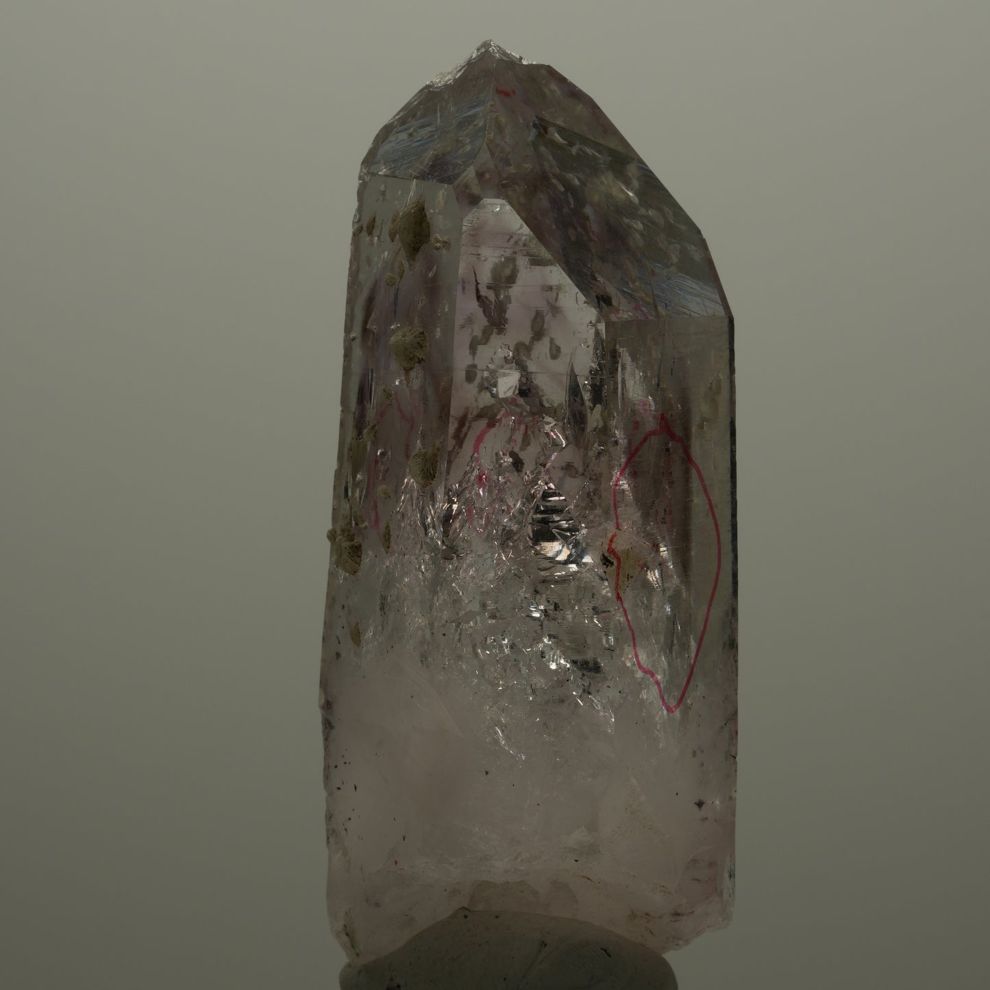 Enhydro Lemurian Harlekin Phantom Amethyst Prehnit Epidot, 4x Blase Streep Mine Namibia 68*27*25mm #14513