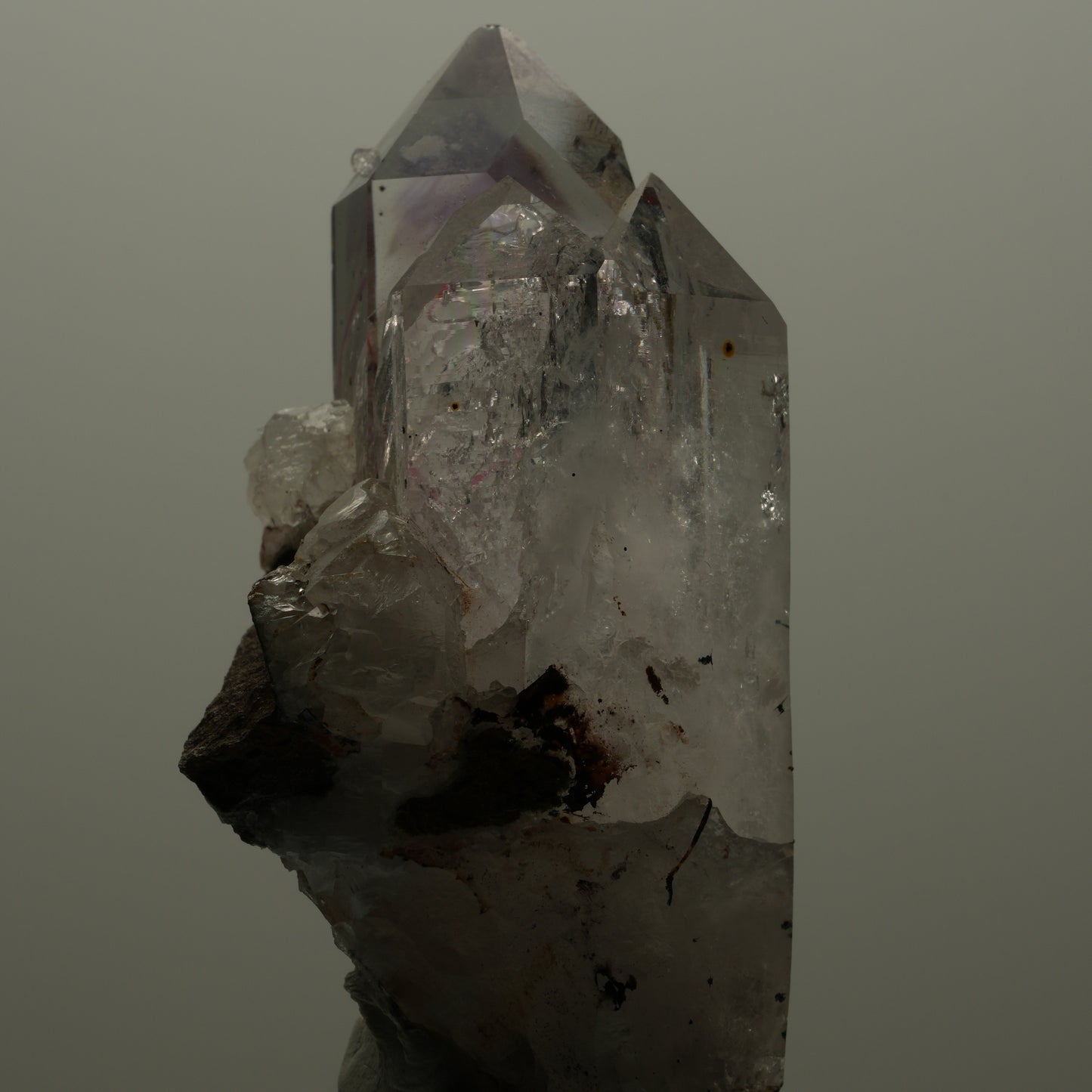 Enhydro Phantom Amethyst Gruppe, Analcim, Hämatit, 1x Blase Streep Mine Namibia 67*33*29mm #14514