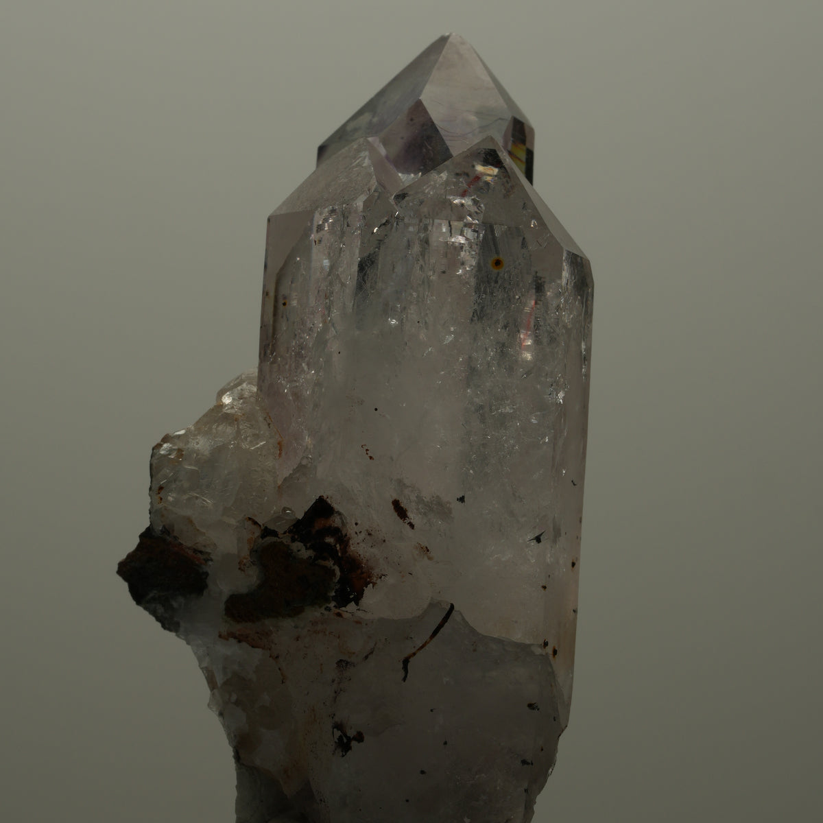 Enhydro Phantom Amethyst Gruppe, Analcim, Hämatit, 1x Blase Streep Mine Namibia 67*33*29mm #14514