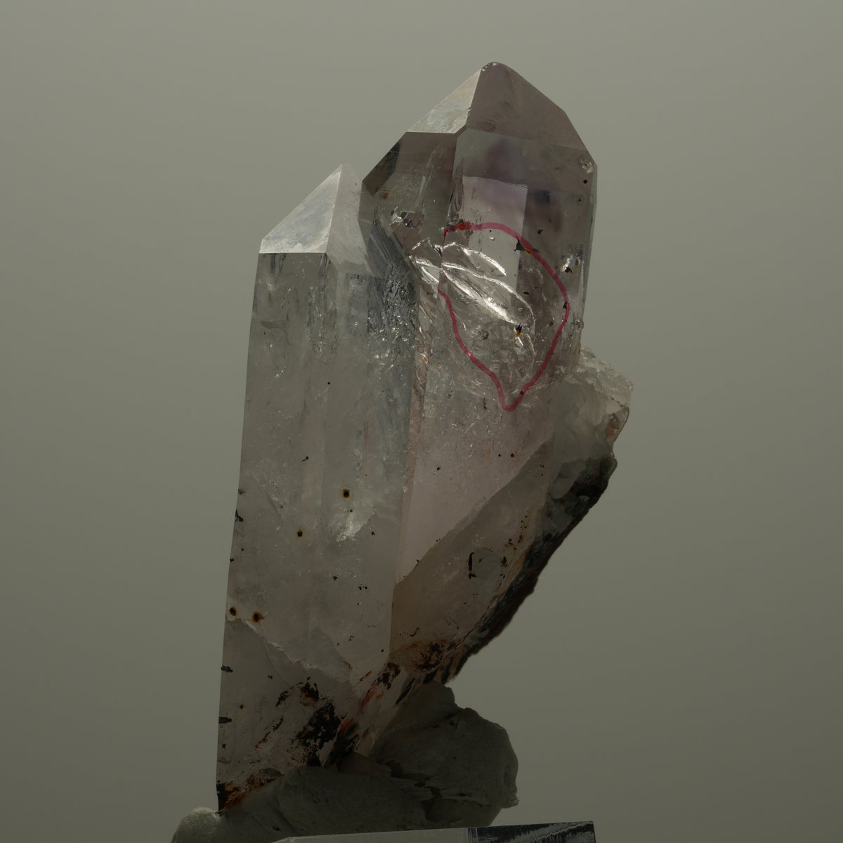 Enhydro Phantom Amethyst Gruppe, Analcim, Hämatit, 1x Blase Streep Mine Namibia 67*33*29mm #14514