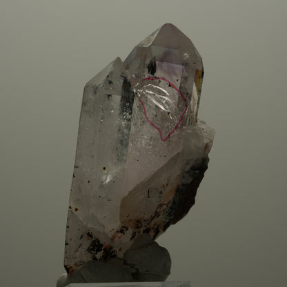 Enhydro Phantom Amethyst Gruppe, Analcim, Hämatit, 1x Blase Streep Mine Namibia 67*33*29mm #14514