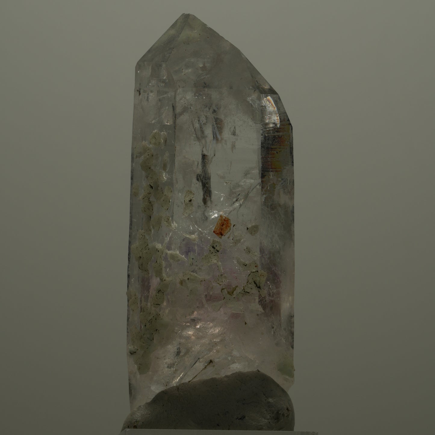 Enhydro Lemurian Phantom Amethyst mit Prehnit, Epidot, 1x Blase Streep Mine, Namibia 68*26*22mm #14516