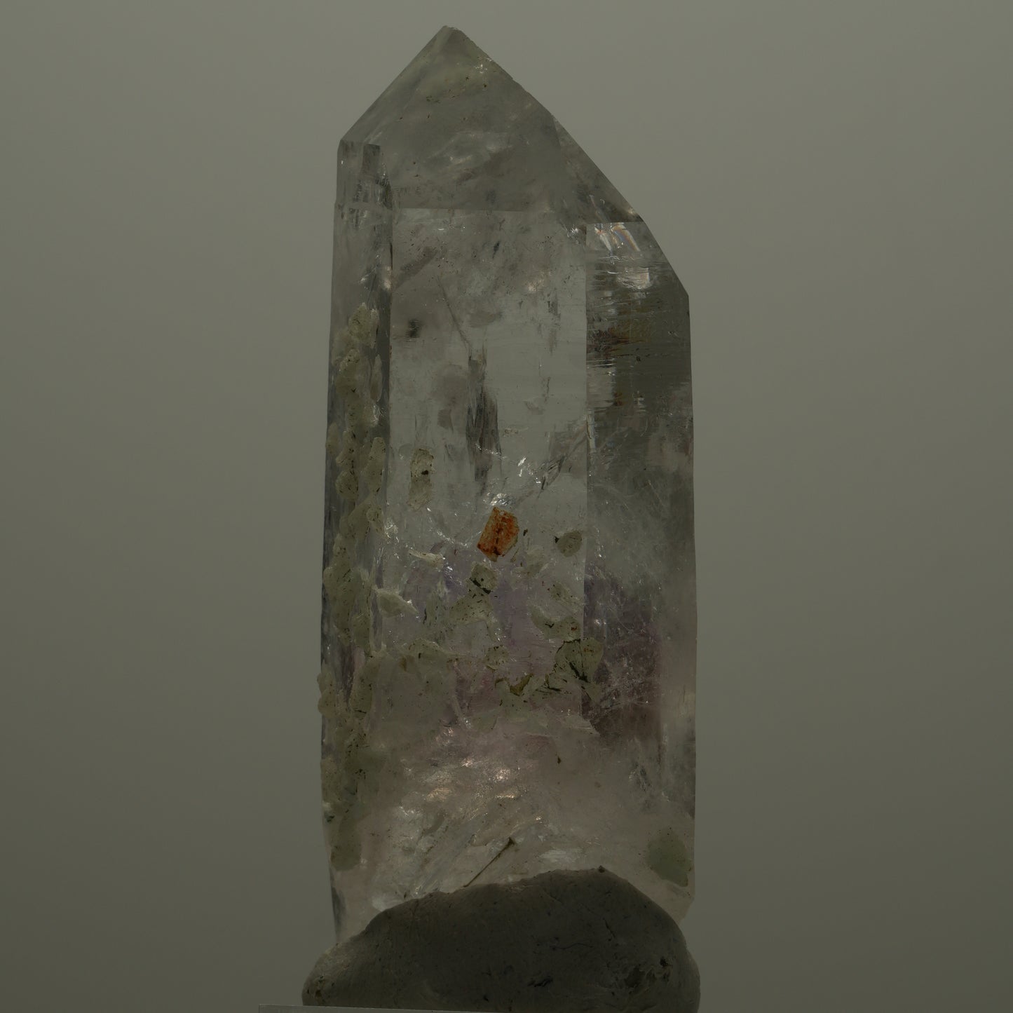 Enhydro Lemurian Phantom Amethyst mit Prehnit, Epidot, 1x Blase Streep Mine, Namibia 68*26*22mm #14516