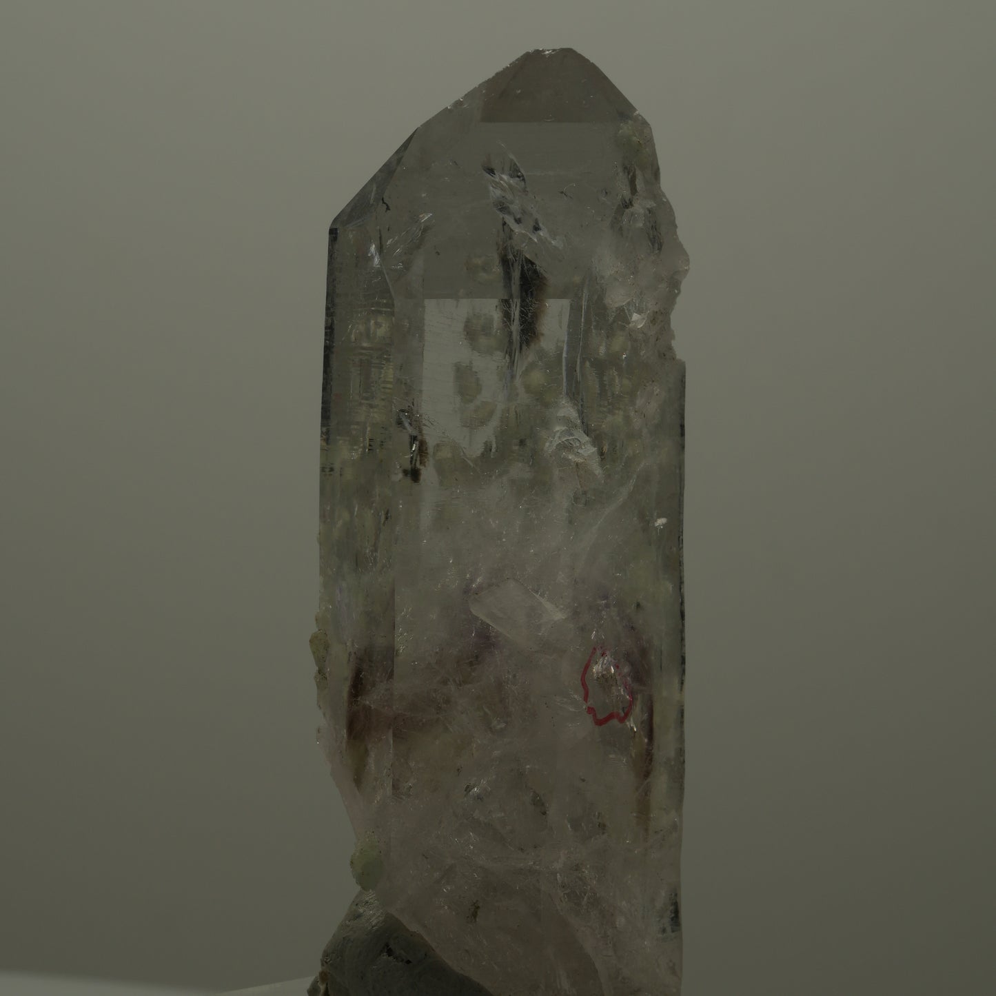 Enhydro Lemurian Phantom Amethyst mit Prehnit, Epidot, 1x Blase Streep Mine, Namibia 68*26*22mm #14516