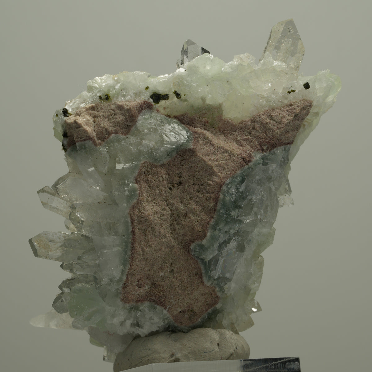 Starburst Quarz, Prehnit, Epidot auf Matrix Streep Mine, Namibia 68*51*28mm #14520