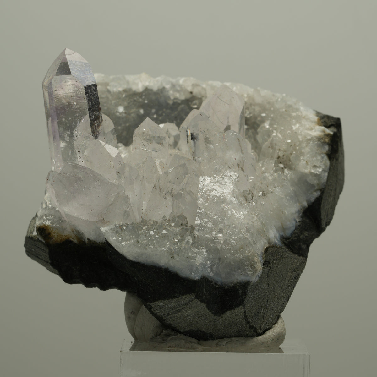 Klare Phantom Amethyst mit Hämatit auf Matrix Streep Mine, Goboboseb, Namibia 59*51*34mm #14522