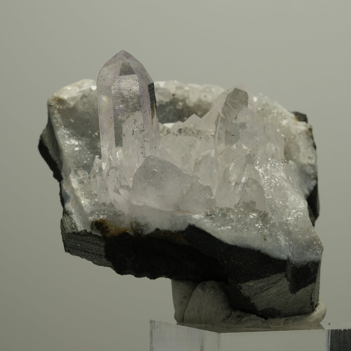 Klare Phantom Amethyst mit Hämatit auf Matrix Streep Mine, Goboboseb, Namibia 59*51*34mm #14522
