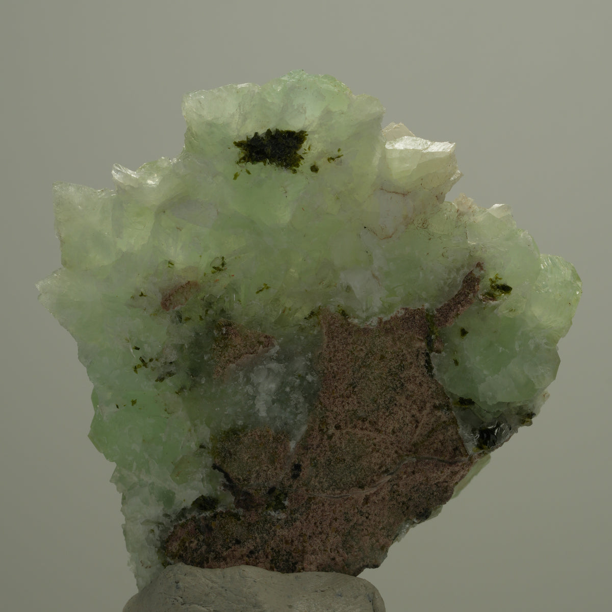 Seltene Prehnit, Calcit, Epidot Stufe Streep Mine, Goboboseb, Namibia 56*51*13mm #14525