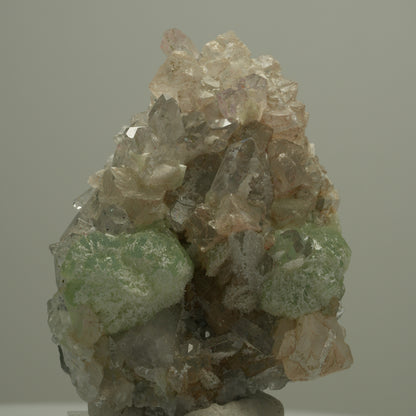 Harlekin Starburst Phantom Quarz, Calcit Prehnit auf Matrix Streep Mine Namibia 58*53*15mm #14526