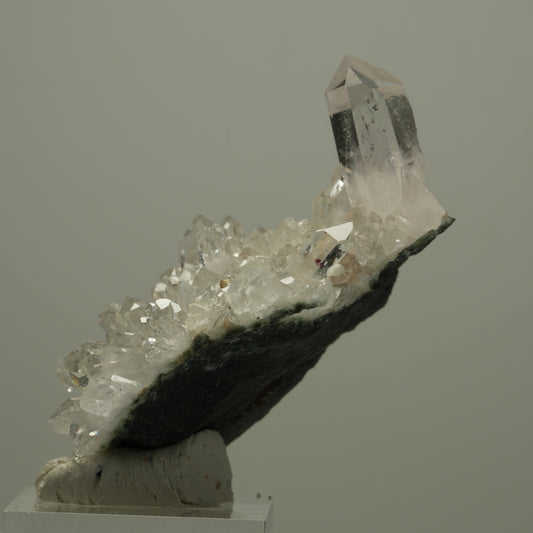 Starburst Quarz, Analcim, Prehnit Epidot Hämatit auf Matrix Streep Mine Namibia 60*42*23mm #14528