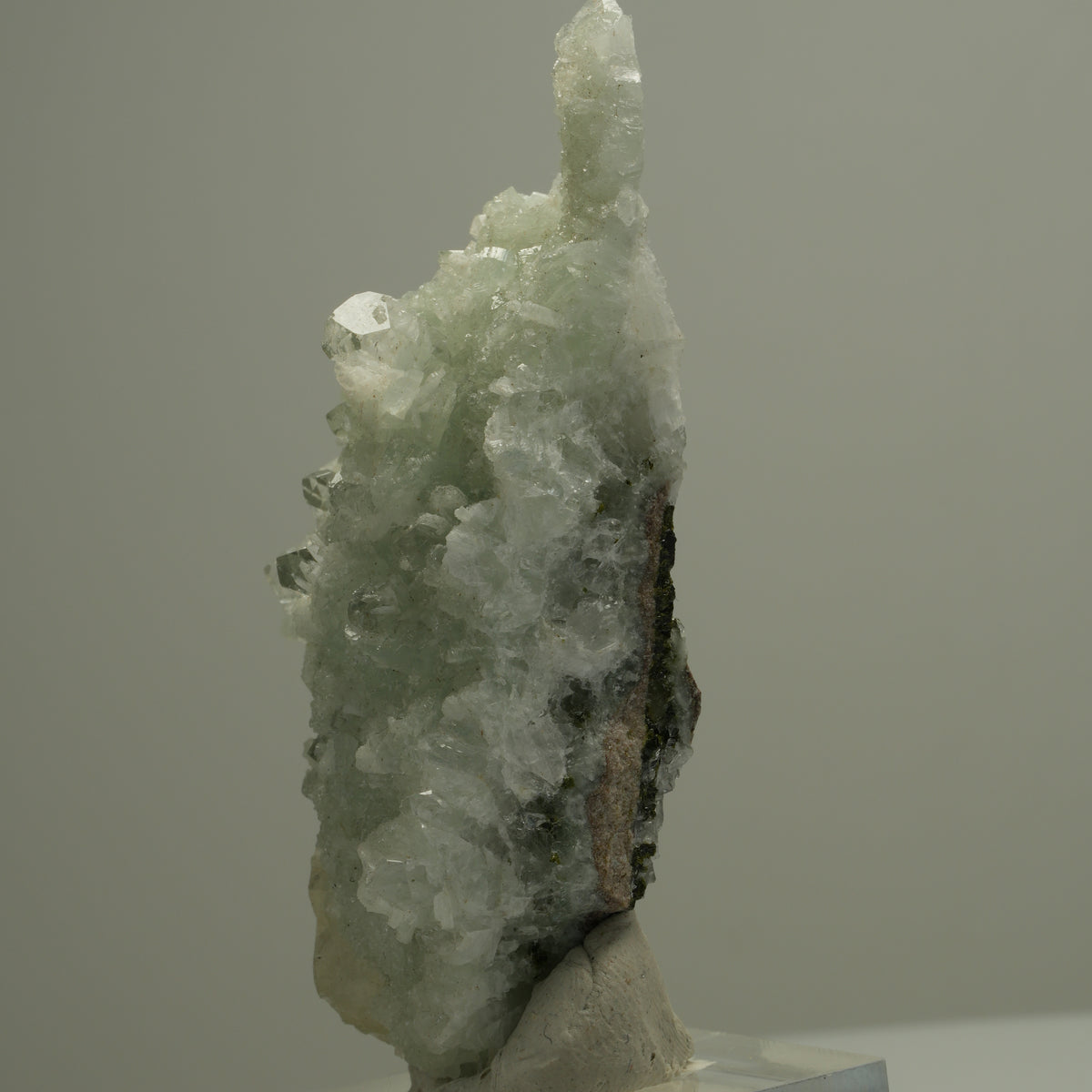 Klare Quarz, Prehnit, Calcit, Epidot auf Matrix Streep Mine, Namibia 65*30*19mm #14530