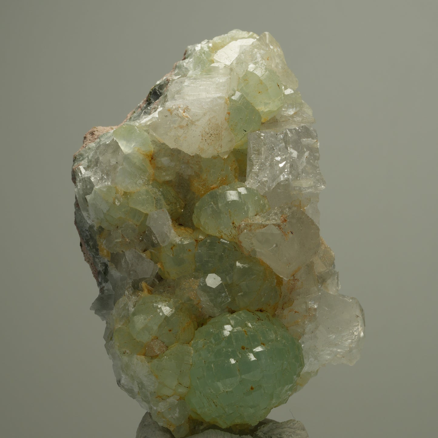 Prehnit, Quarz, Calcit, Epidot auf Matrix Streep Mine, Goboboseb, Namibia 68*46*22mm #14532