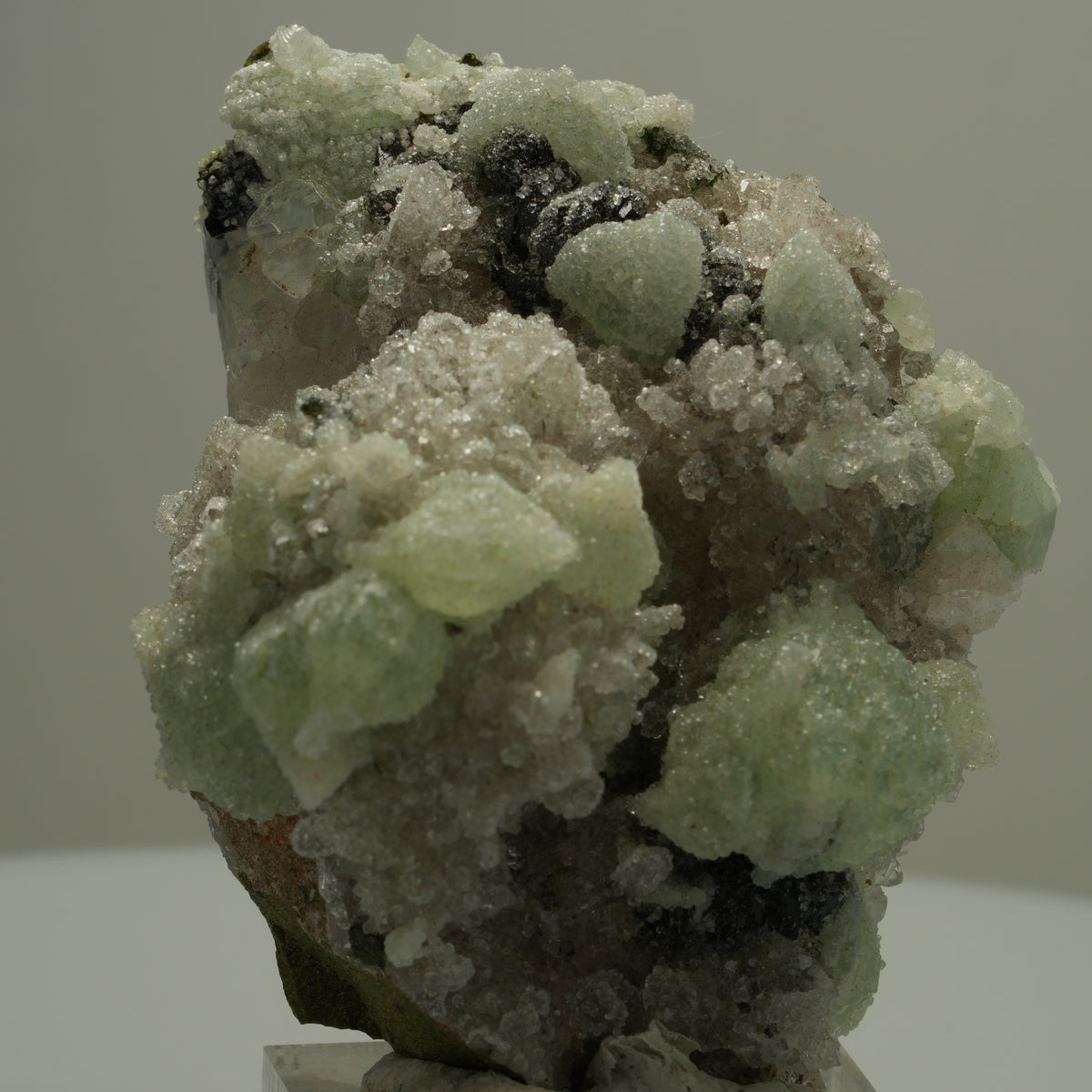 Seltene Quarz, Analcim, Prehnit, Calcit, Epidot Stufe Streep Mine, Namibia 60*45*36mm #14536