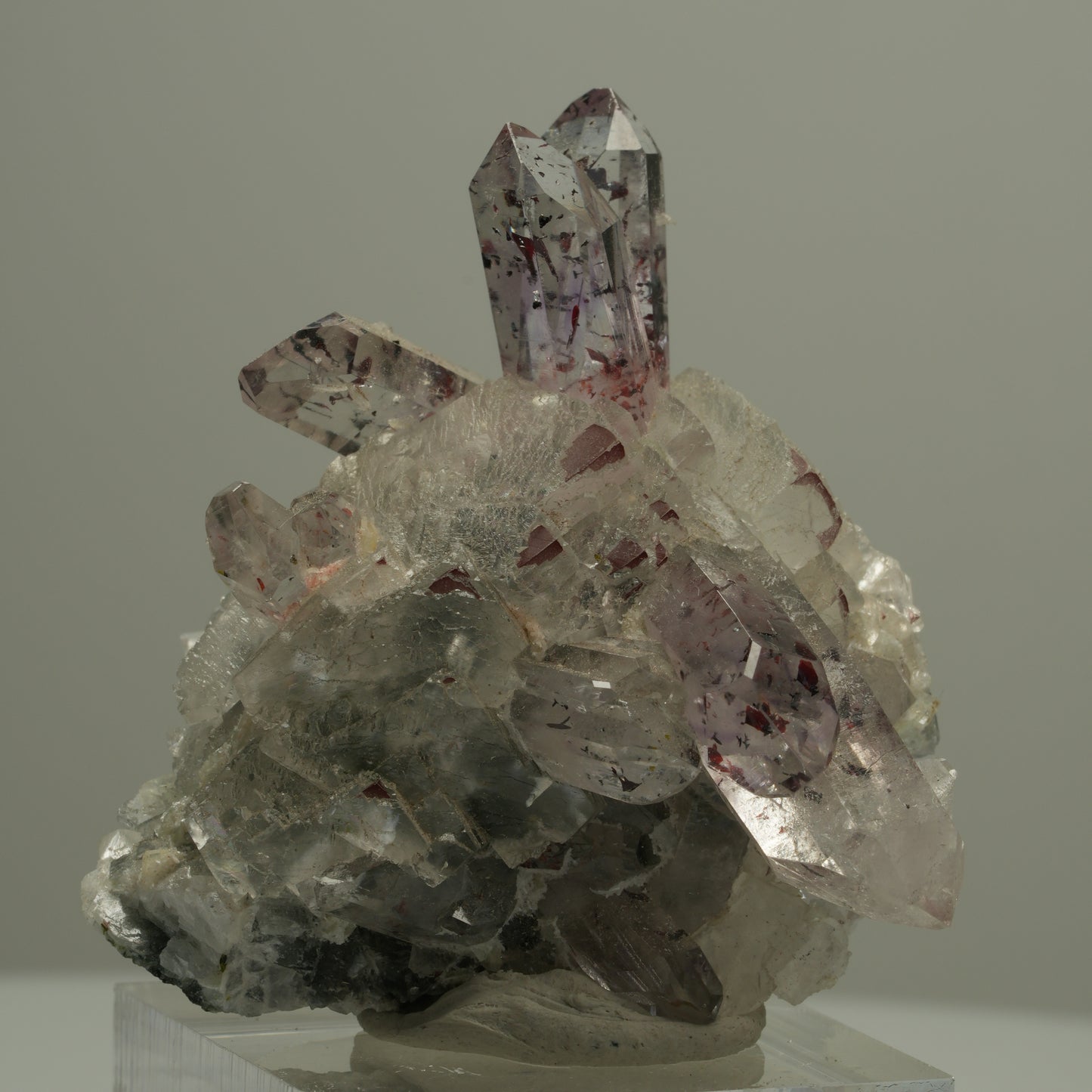 Harlekin Phantom Amethyst, Calcit, Prehnit, Epidot, Matrix Streep Mine, Namibia 44*41*39mm #14540