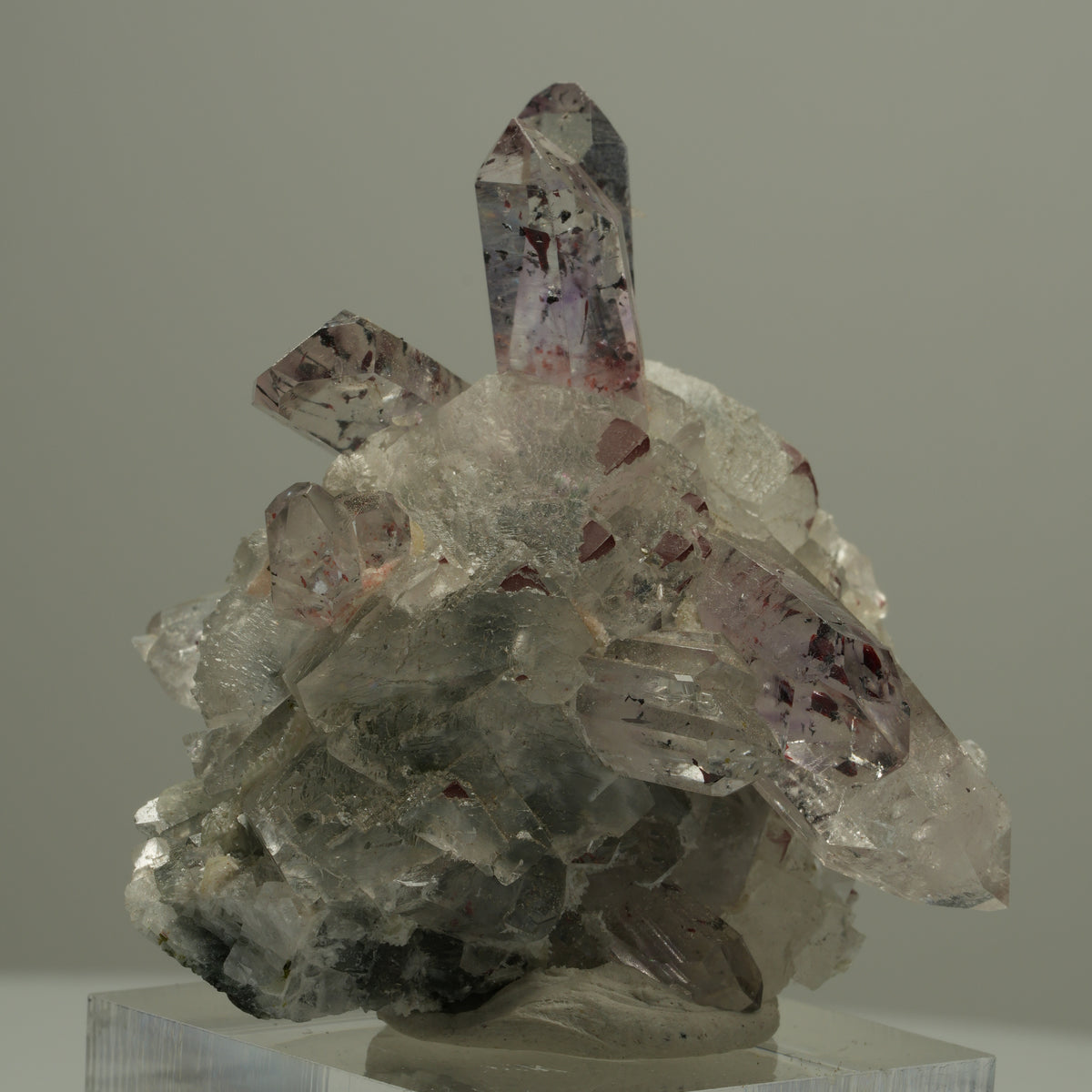 Harlekin Phantom Amethyst, Calcit, Prehnit, Epidot, Matrix Streep Mine, Namibia 44*41*39mm #14540