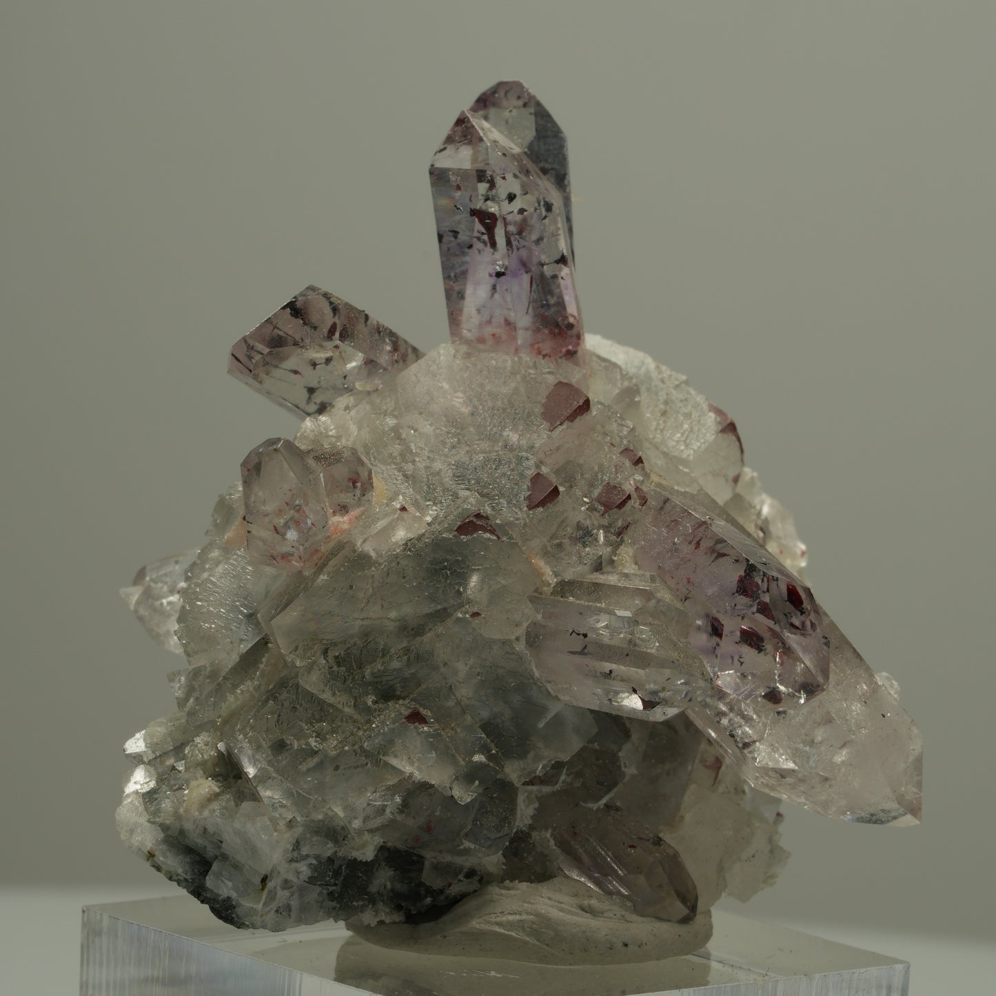 Harlekin Phantom Amethyst, Calcit, Prehnit, Epidot, Matrix Streep Mine, Namibia 44*41*39mm #14540