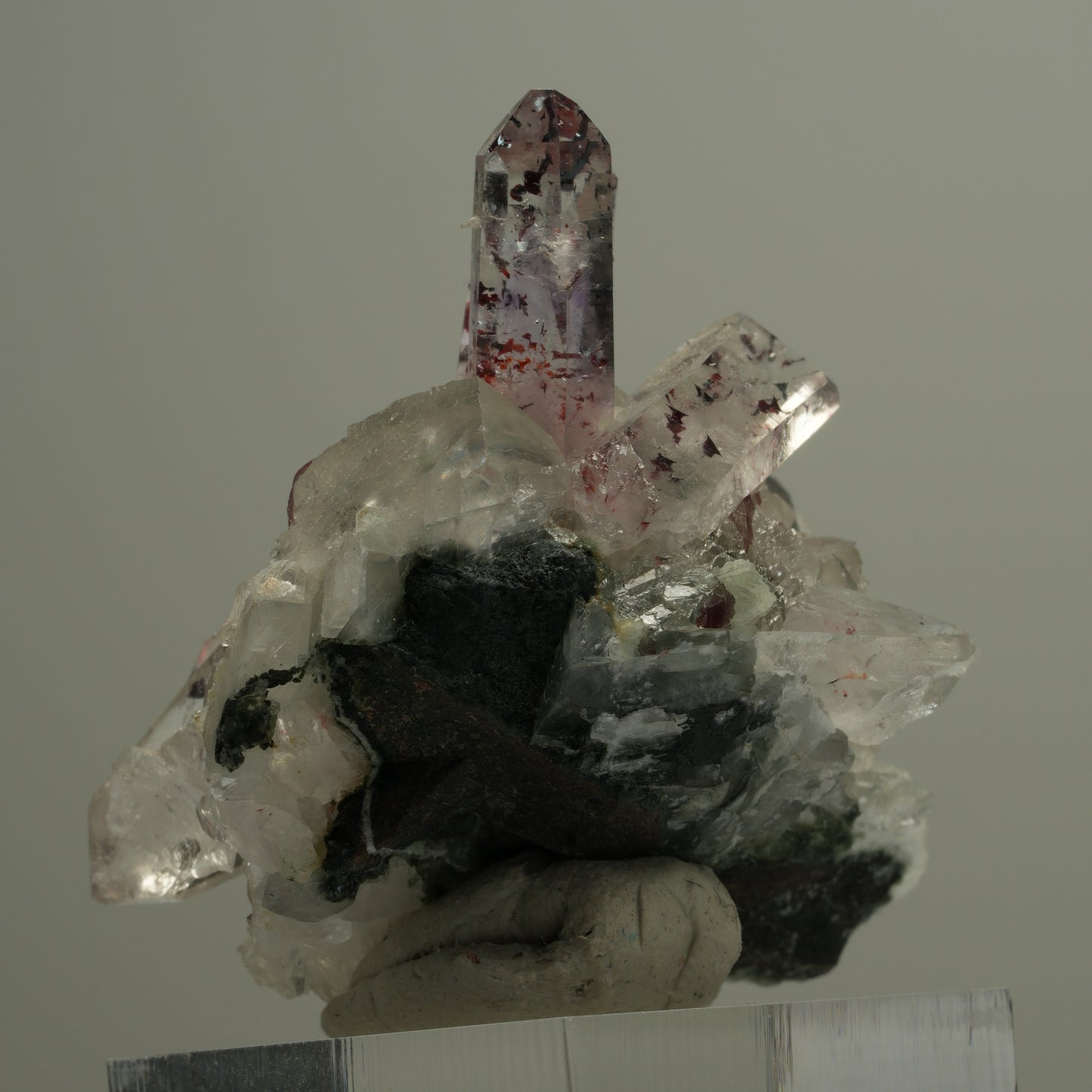 Harlekin Phantom Amethyst, Calcit, Prehnit, Epidot, Matrix Streep Mine, Namibia 44*41*39mm #14540