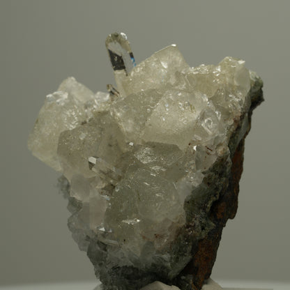 Klare Quarz, Calcit, Analcim Epidot auf Matrix Streep Mine Namibia 47*39*22mm #14542