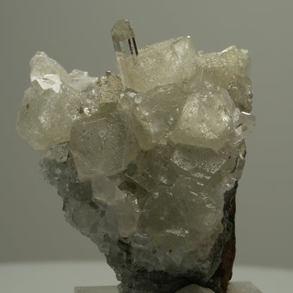 Klare Quarz, Calcit, Analcim Epidot auf Matrix Streep Mine Namibia 47*39*22mm #14542