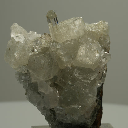 Klare Quarz, Calcit, Analcim Epidot auf Matrix Streep Mine Namibia 47*39*22mm #14542