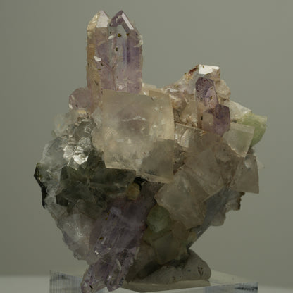 Harlekin Phantom Amethyst, Calcit, Prehnit, Epidot, Matrix Streep Mine Namibia 53*48*33mm #14547