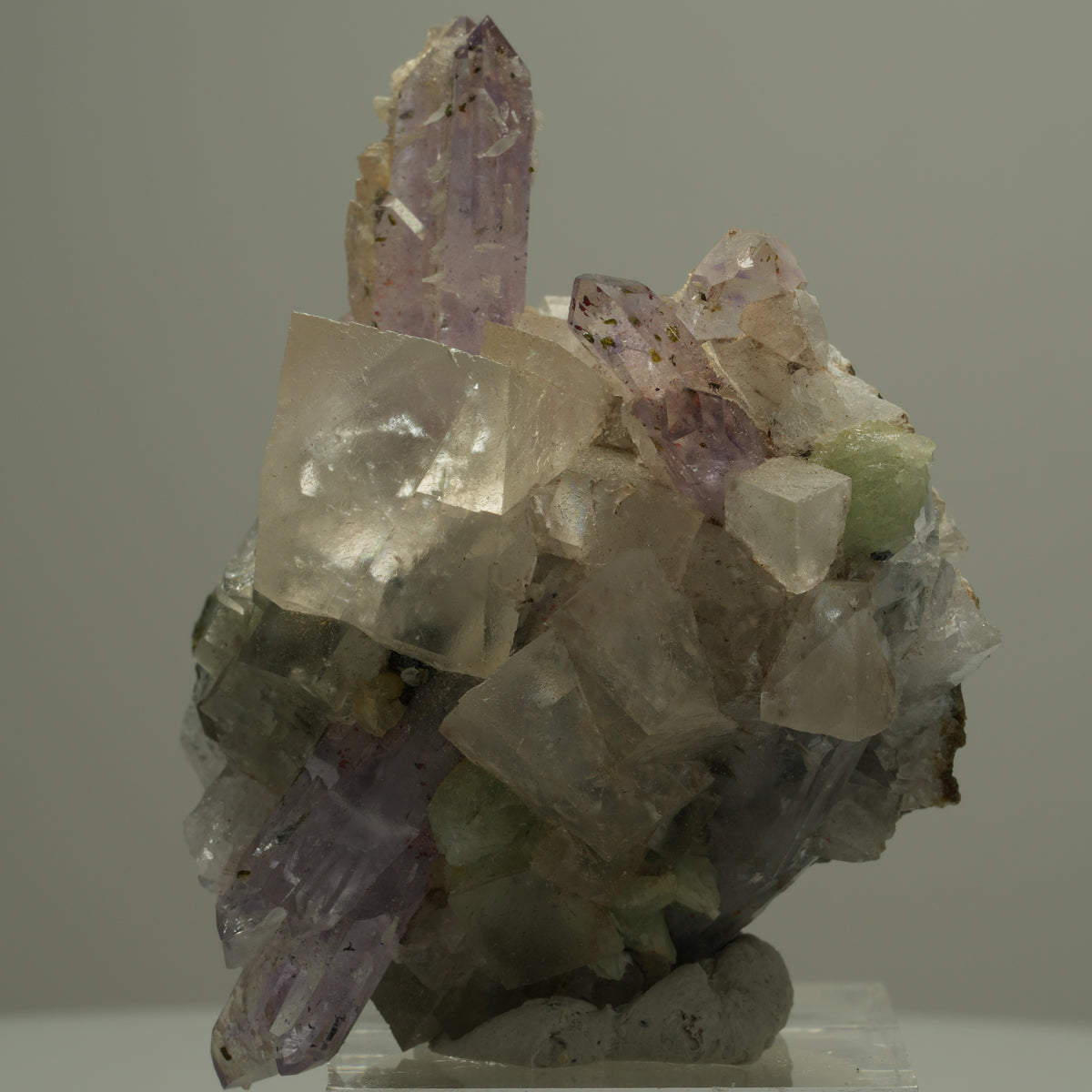 Harlekin Phantom Amethyst, Calcit, Prehnit, Epidot, Matrix Streep Mine Namibia 53*48*33mm #14547