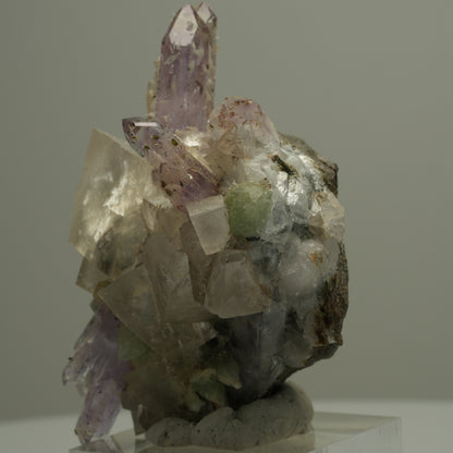 Harlekin Phantom Amethyst, Calcit, Prehnit, Epidot, Matrix Streep Mine Namibia 53*48*33mm #14547