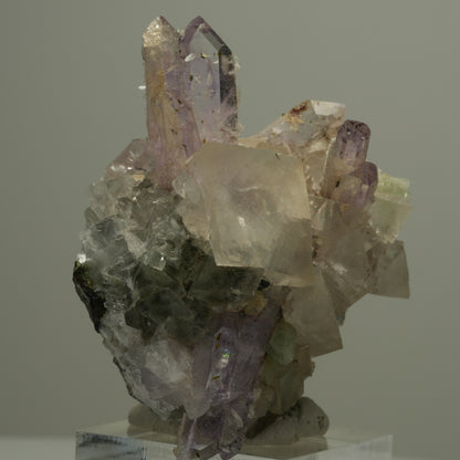 Harlekin Phantom Amethyst, Calcit, Prehnit, Epidot, Matrix Streep Mine Namibia 53*48*33mm #14547