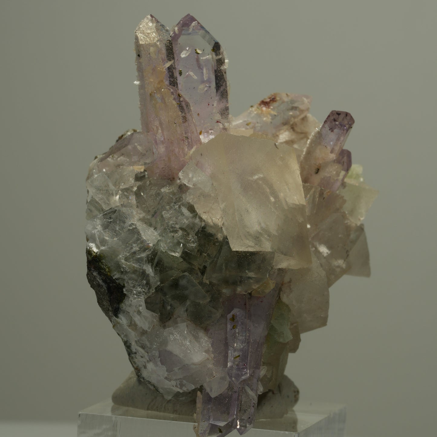 Harlekin Phantom Amethyst, Calcit, Prehnit, Epidot, Matrix Streep Mine Namibia 53*48*33mm #14547