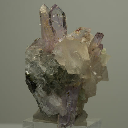 Harlekin Phantom Amethyst, Calcit, Prehnit, Epidot, Matrix Streep Mine Namibia 53*48*33mm #14547